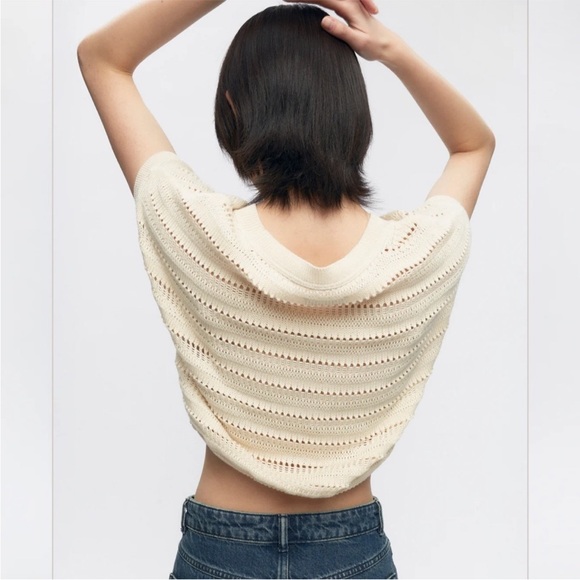 KOTN Acacia Knit cropped cream Vest size small - Picture 3 of 10